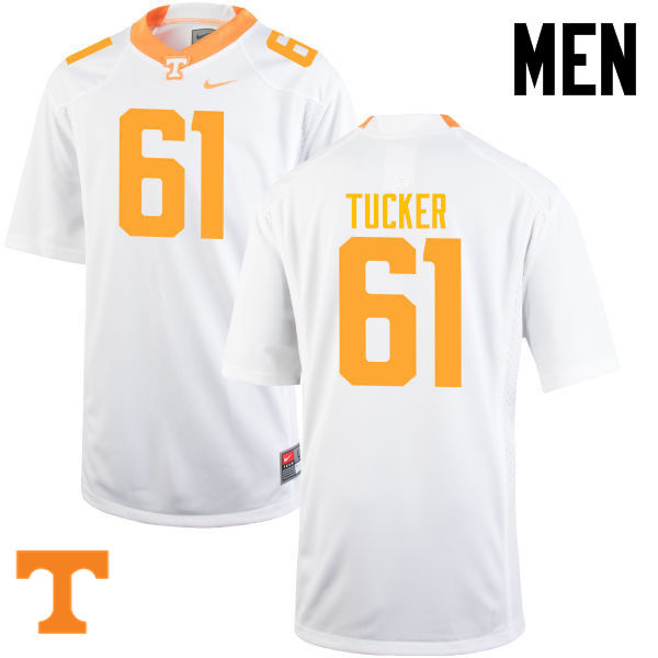 Men #61 Willis Tucker Tennessee Volunteers College Football Jerseys-White